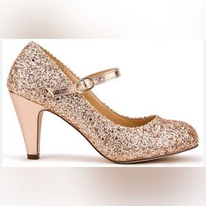 NWOT J. Adam’s Honey Elegant Glitter Mary Jane Heels